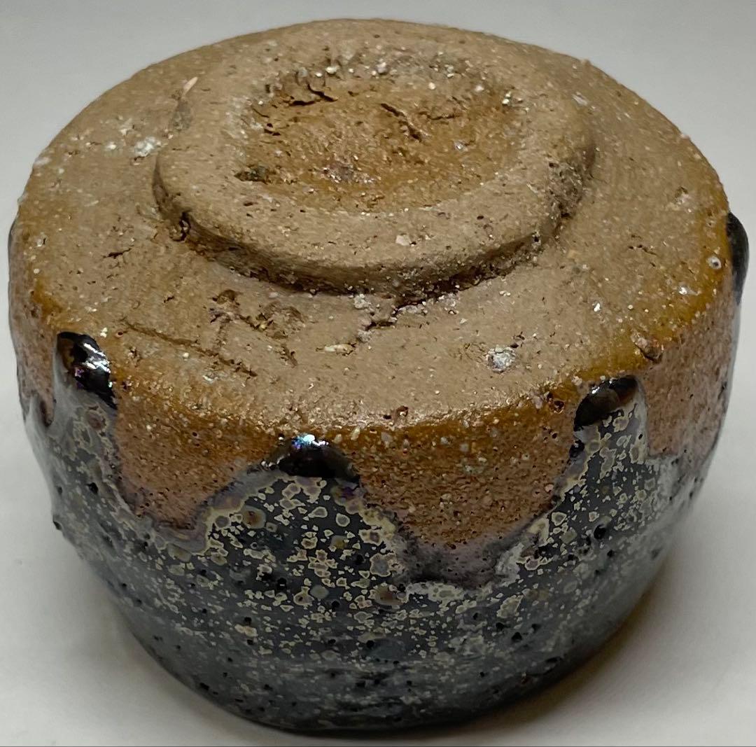 Ogon Tenmoku Guinomi by Fujii Shigeo | Golden Crystalline Glaze Sake Cup with Box