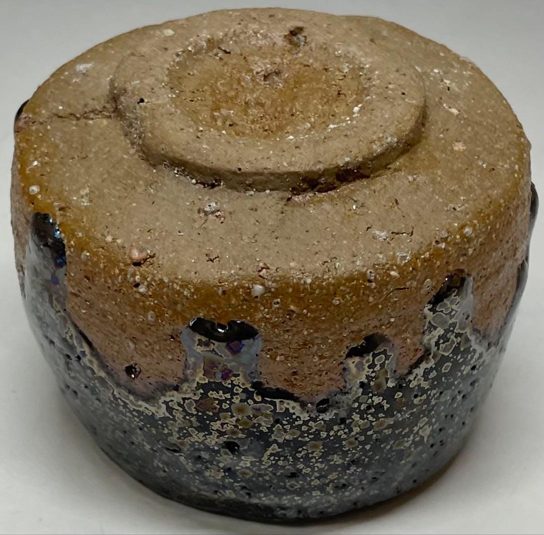 Ogon Tenmoku Guinomi by Fujii Shigeo | Golden Crystalline Glaze Sake Cup with Box