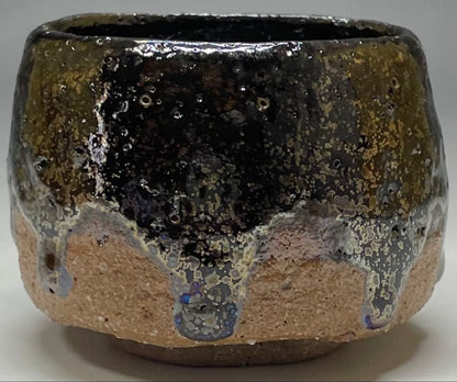 Ogon Tenmoku Guinomi by Fujii Shigeo | Golden Crystalline Glaze Sake Cup with Box