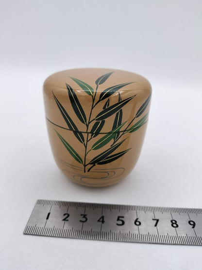 Japanese White Urushi Tea Caddy with Kingfisher Maki-e by Nakamura Kosai