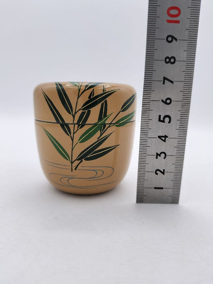 Japanese White Urushi Tea Caddy with Kingfisher Maki-e by Nakamura Kosai