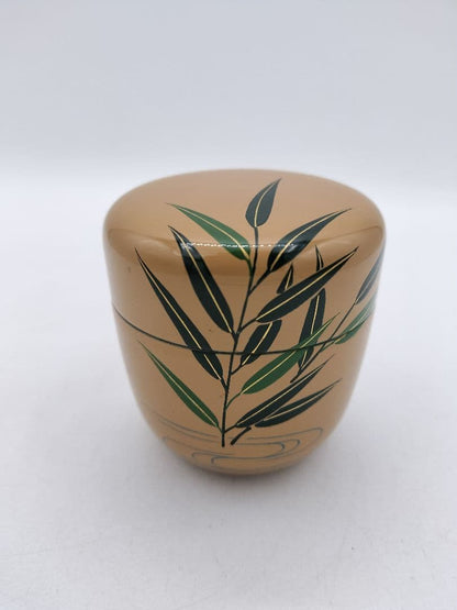 Japanese White Urushi Tea Caddy with Kingfisher Maki-e by Nakamura Kosai