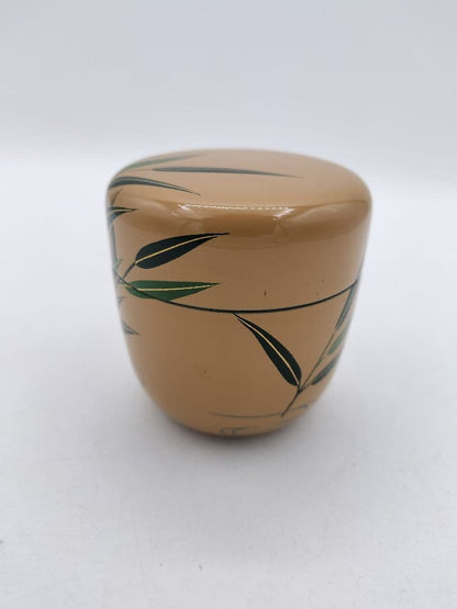 Japanese White Urushi Tea Caddy with Kingfisher Maki-e by Nakamura Kosai