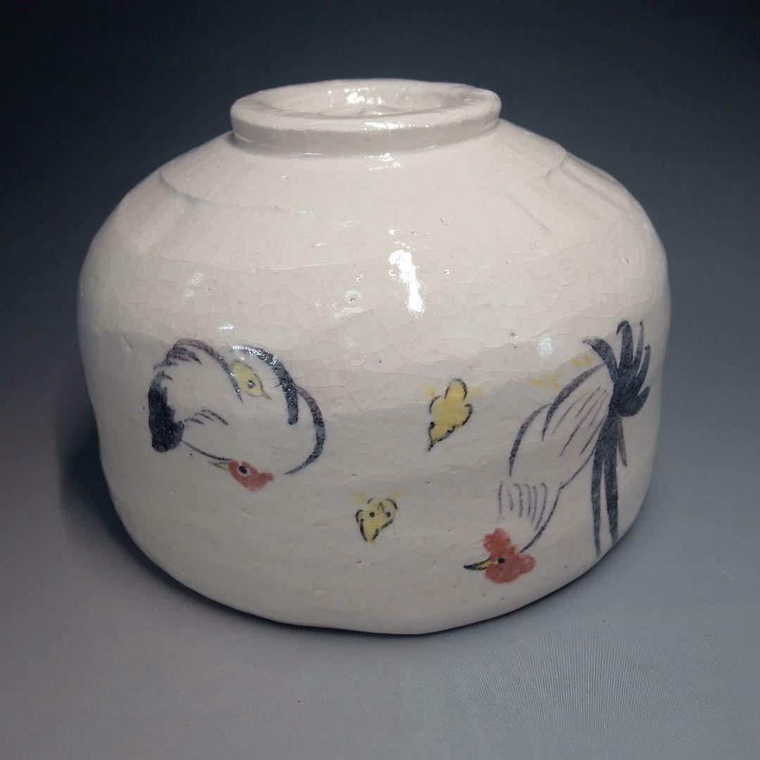 Daigo Kiln Zodiac Rooster Tea Bowl — Crackle Glaze Eto Chawan