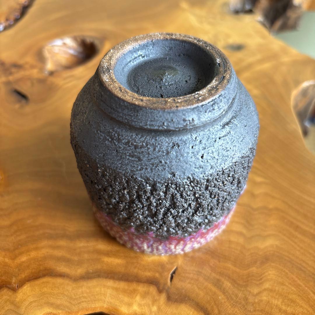 Shintsu Yunomi | Volcanic Texture Purple-Blue Kiln-Change Glaze | Signed Box | Tea Cup
