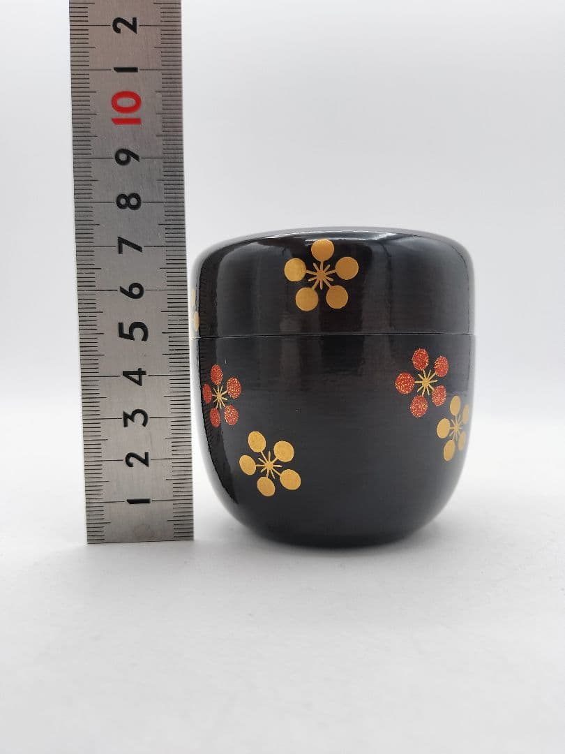 Rikyu-ume Maki-e Large Tea Caddy by Sakashita Yuho — Yamanaka Lacquer, Signed Box, New Unused