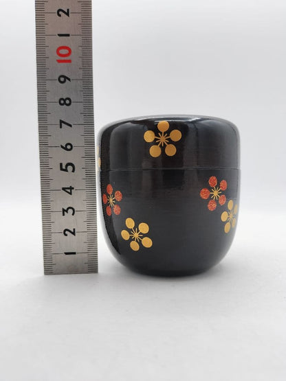 Rikyu-ume Maki-e Large Tea Caddy by Sakashita Yuho — Yamanaka Lacquer, Signed Box, New Unused