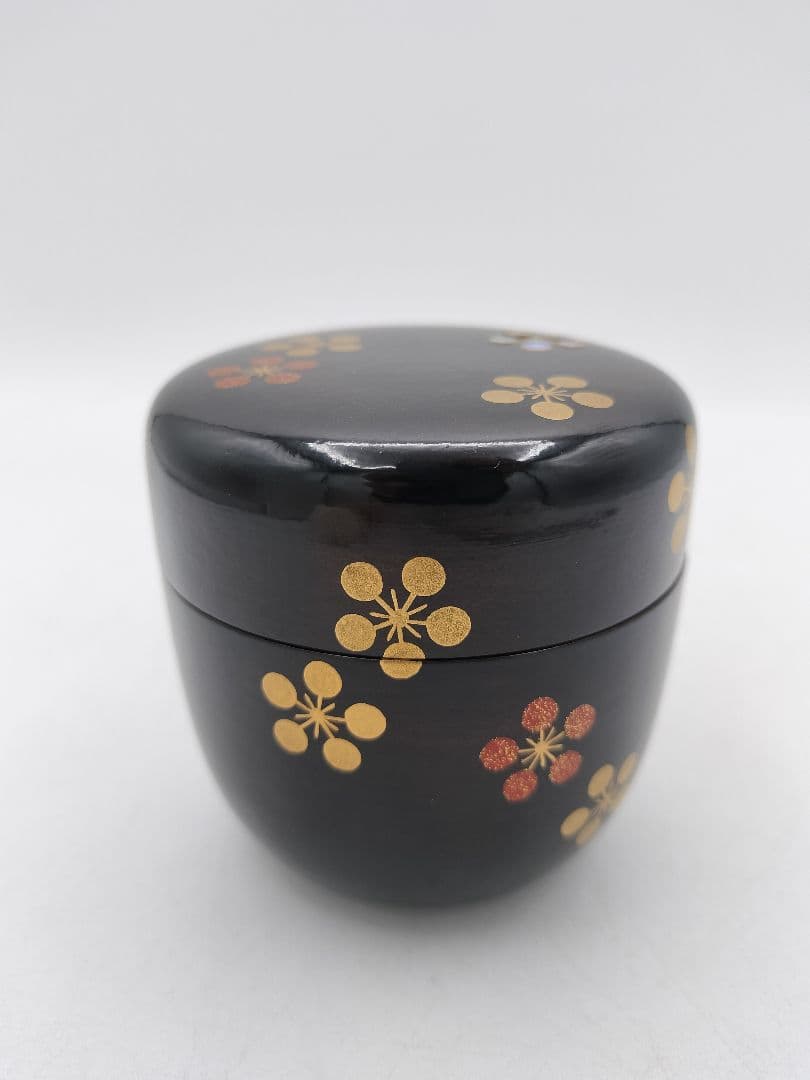 Rikyu-ume Maki-e Large Tea Caddy by Sakashita Yuho — Yamanaka Lacquer, Signed Box, New Unused