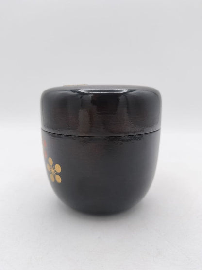 Rikyu-ume Maki-e Large Tea Caddy by Sakashita Yuho — Yamanaka Lacquer, Signed Box, New Unused