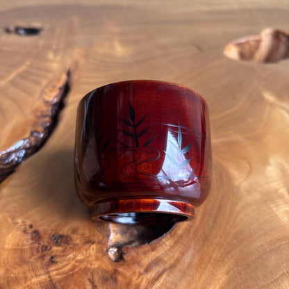 Seizan | Tomoya Natsume Thatched Hut Tea Caddy | Matsu Tame-nuri | Pine Maki-e | Gold Chidori Lid