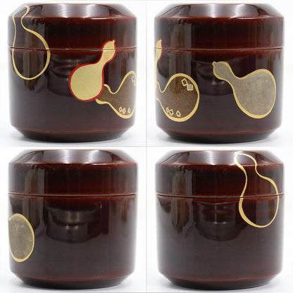 Mubyo Gourd Natsume by Nakamura Kaho – Japanese Tea Caddy – Wajima Lacquer – Japan