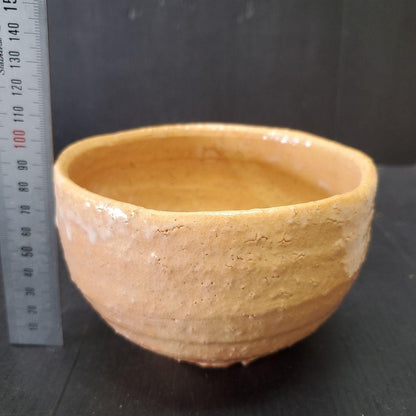 Kaneko Nobuhiko Hagi Chawan - Shiroyama Kiln Orange Glaze Tea Bowl with Signed Box