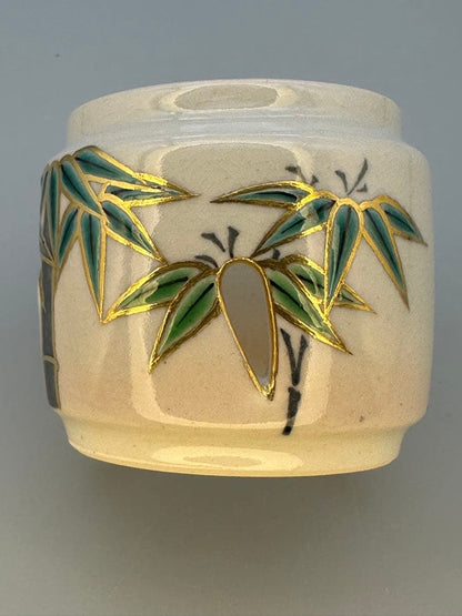 Bamboo Futaoki Lid Rest by Makuzu Kosai — Kyoto Kinrande Porcelain Tea Ceremony Utensil