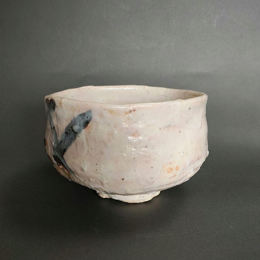 Ando Minoru E-Shino Tea Bowl - Iron Lattice Motif Mino Chawan with Box