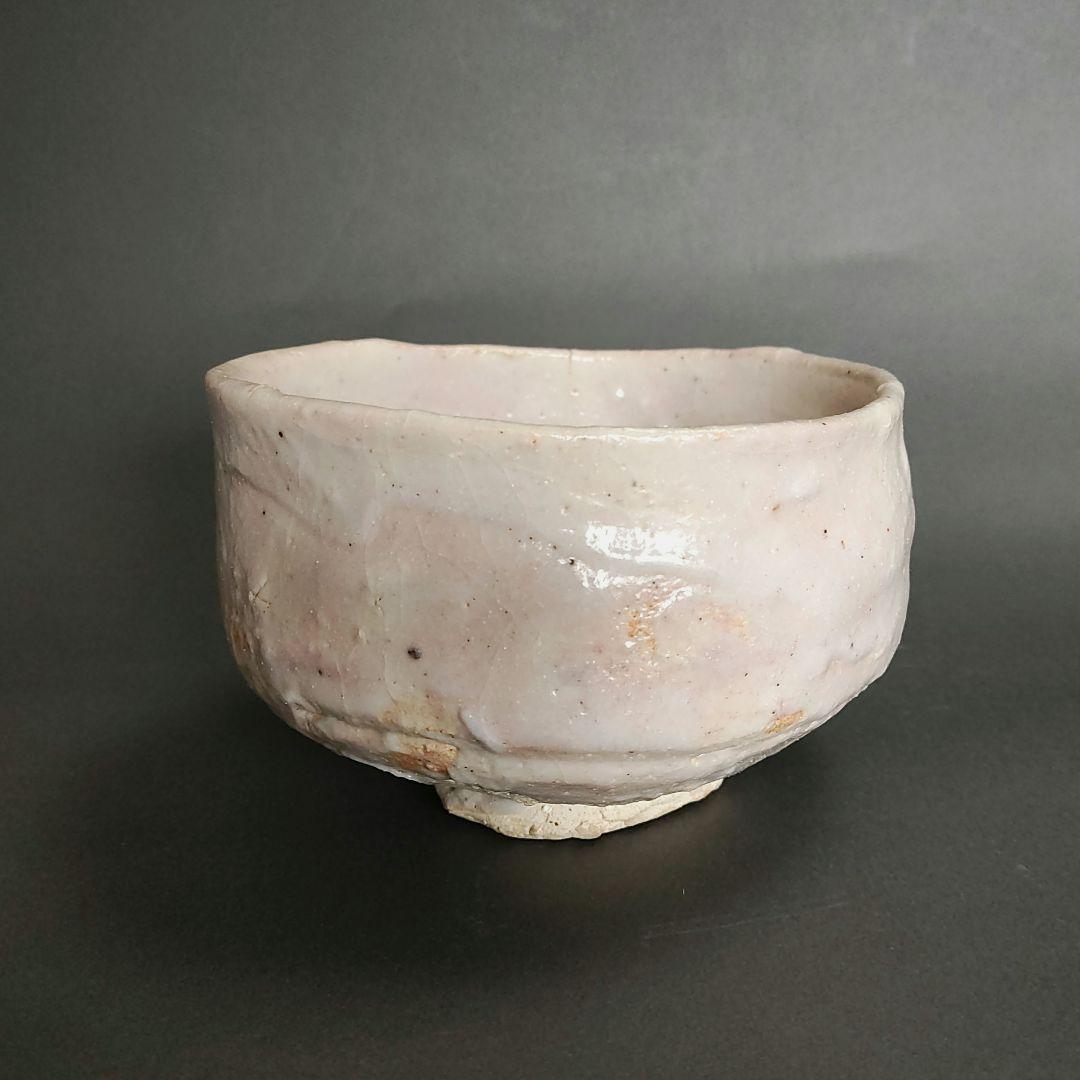 Ando Minoru E-Shino Tea Bowl - Iron Lattice Motif Mino Chawan with Box