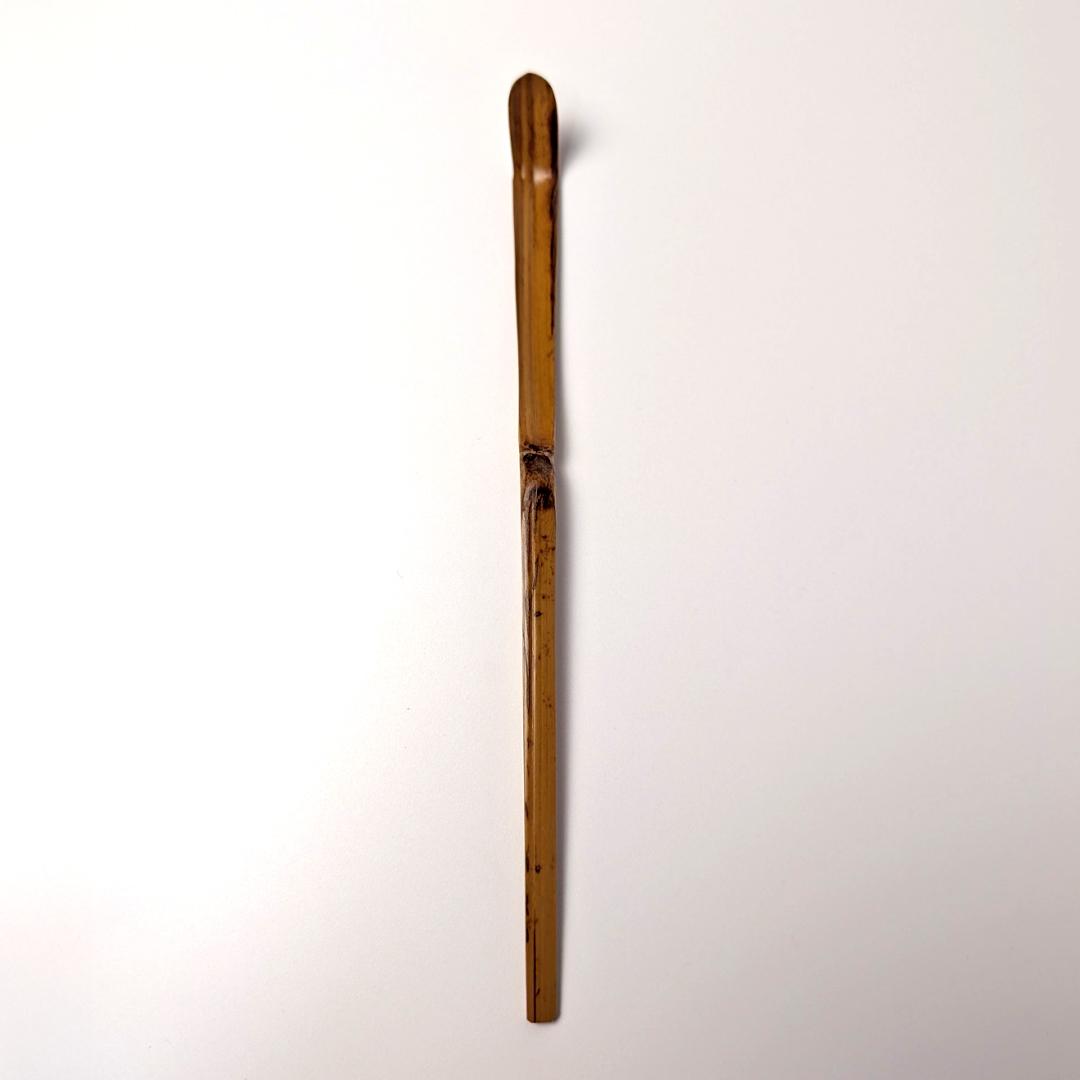 Tachibana Daikame Kakitsuke Susudake Chashaku Shofuku Mei Smoked Bamboo Tea Scoop