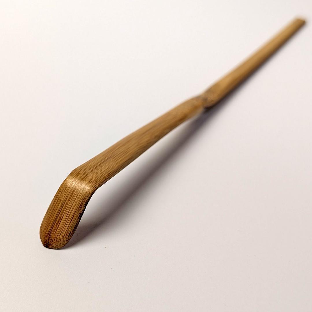 Tachibana Daikame Kakitsuke Susudake Chashaku Shofuku Mei Smoked Bamboo Tea Scoop