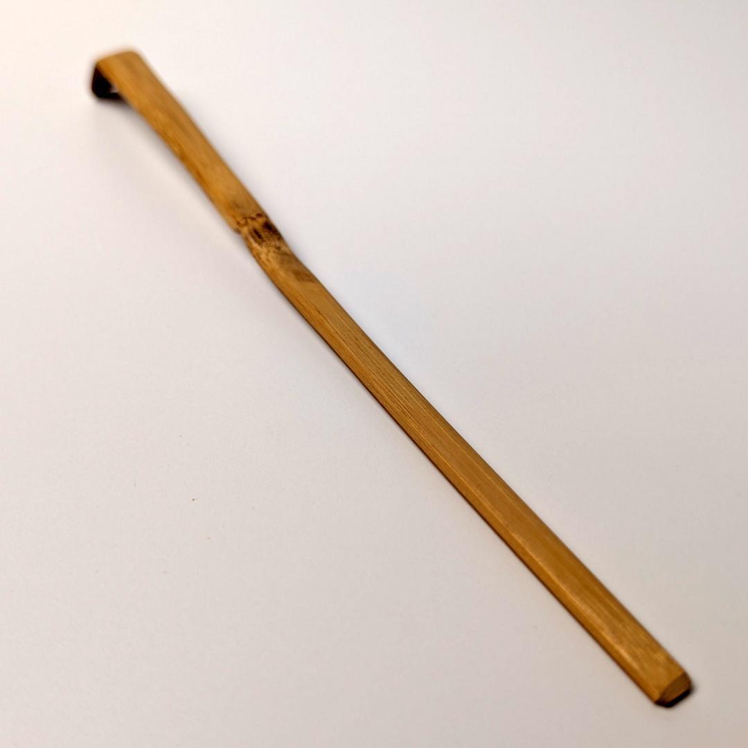 Tachibana Daikame Kakitsuke Susudake Chashaku Shofuku Mei Smoked Bamboo Tea Scoop