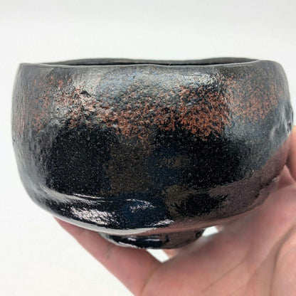 Kuro-Raku Chawan Matcha Tea Bowl by Heian Shunpo, Signed Box