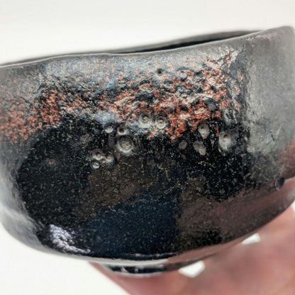 Kuro-Raku Chawan Matcha Tea Bowl by Heian Shunpo, Signed Box