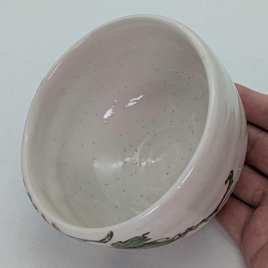 Iro-e Grape Vine Tea Bowl by Rikiishi Shunji — Polychrome Mashiko Chawan