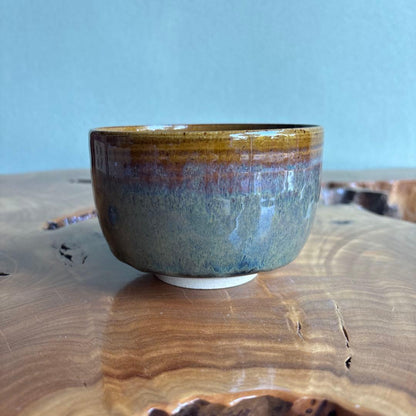 Takatori Ware Faceted Matcha Bowl by Takatori Shinobu — Enshu Konomi Mentori Chawan with Original Signed Box