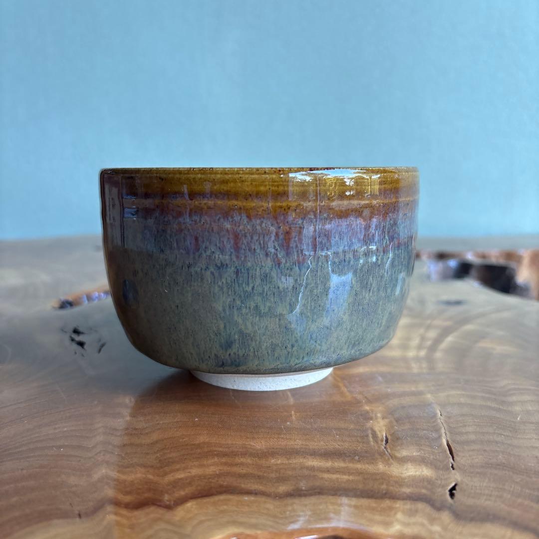 Takatori Ware Faceted Matcha Bowl by Takatori Shinobu — Enshu Konomi Mentori Chawan with Original Signed Box
