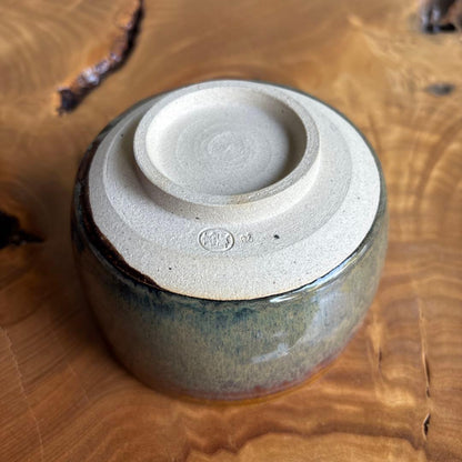 Takatori Ware Faceted Matcha Bowl by Takatori Shinobu — Enshu Konomi Mentori Chawan with Original Signed Box