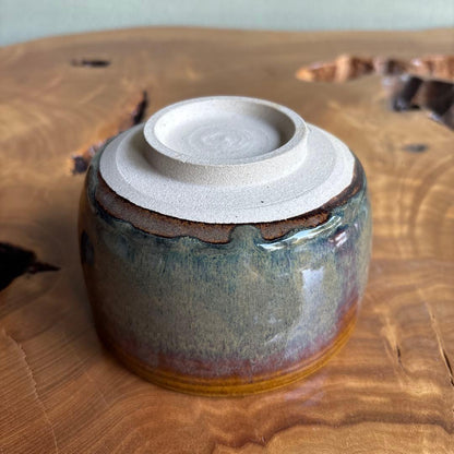 Takatori Ware Faceted Matcha Bowl by Takatori Shinobu — Enshu Konomi Mentori Chawan with Original Signed Box
