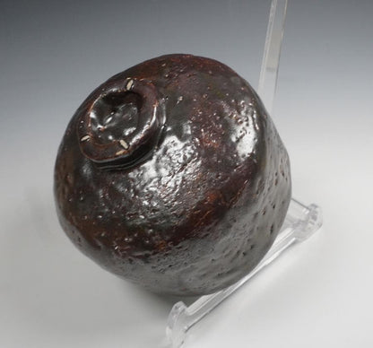 Kano Hakuo Tea Bowl "Houn" — Black Raku, Named Work, Tomobako