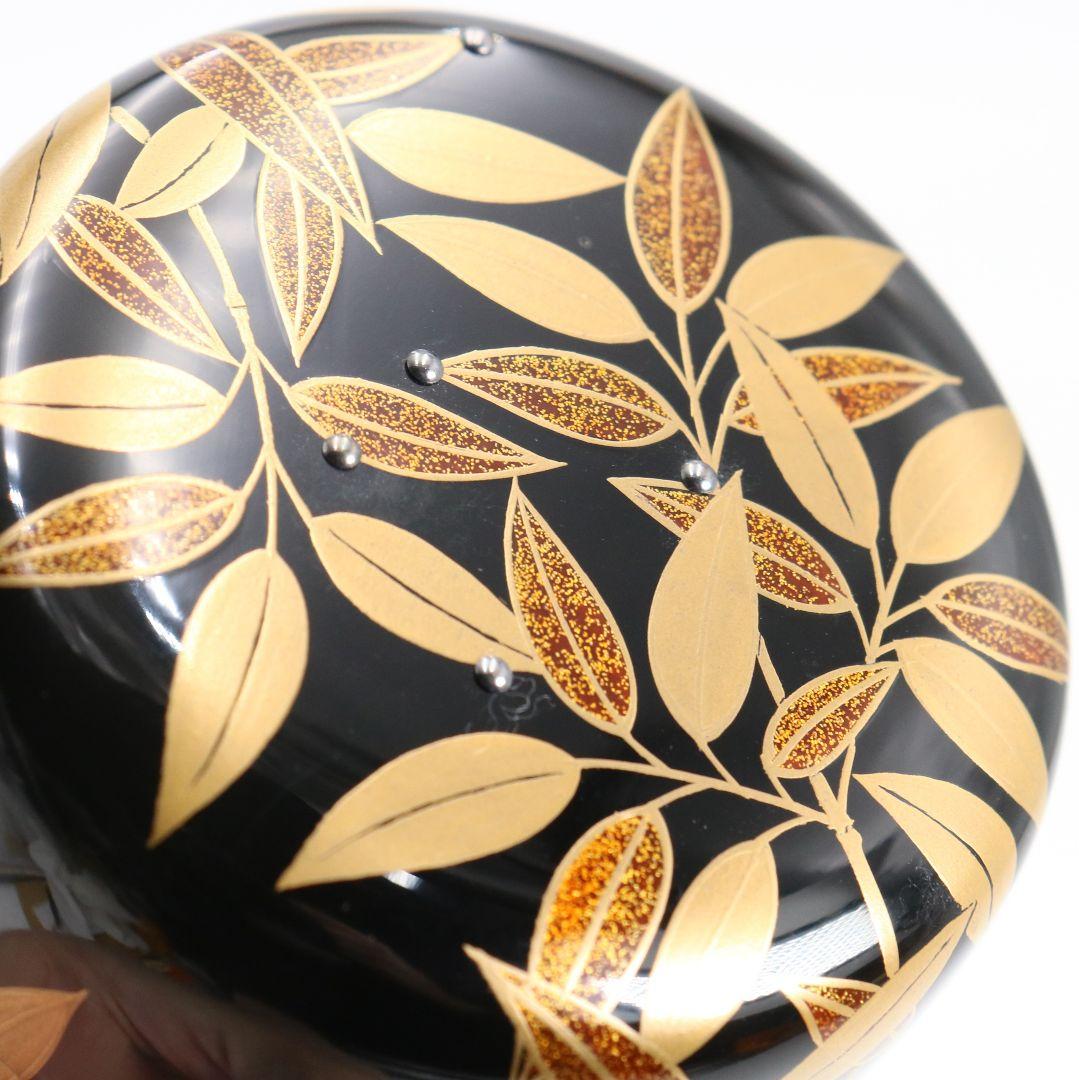 Naka-Natsume by Nakamura Soetsu — Sasa-Tsuyu Bamboo Dew Maki-e, Black Lacquer, Tomobako
