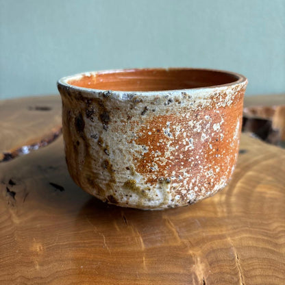 Morikako Iga-yaki Matcha Bowl "Tsuchi no Hana" — Ash Glaze, Signed Wood Box