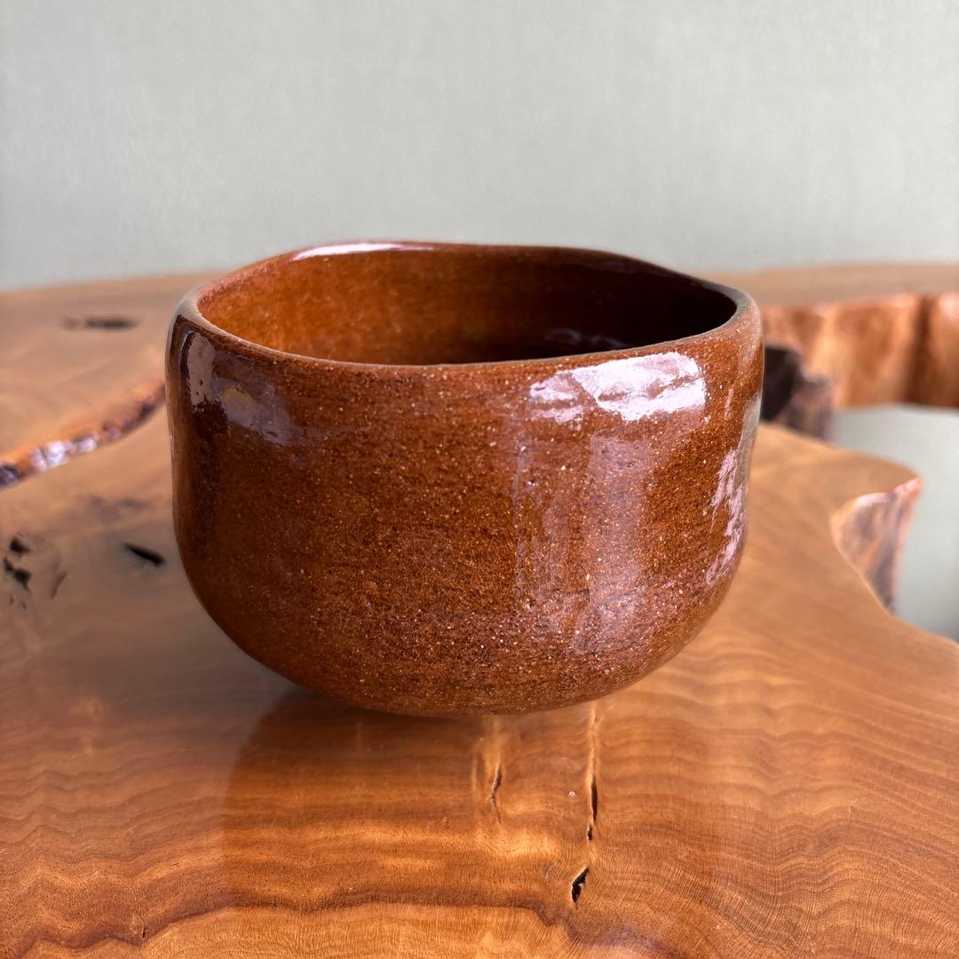 Ohi Ware Ame-yu Tea Bowl by Ohi Choami - Amber Glaze Chawan Raku Lineage with Tomobako