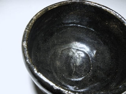 Kuro Raku Chawan Black Tea Bowl by Raku Ryonyu IX with Tannyu X Hakogaki, Antique Kiri Box, Edo Period Japanese Tea Ceremony Ware
