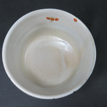 Iro-e Red Plum Blossom Chawan Tea Bowl by Kokuryo Toshihito