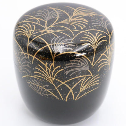 Musashino Maki-e Lacquer Tea Caddy by Tanaka Soryo — Natsume
