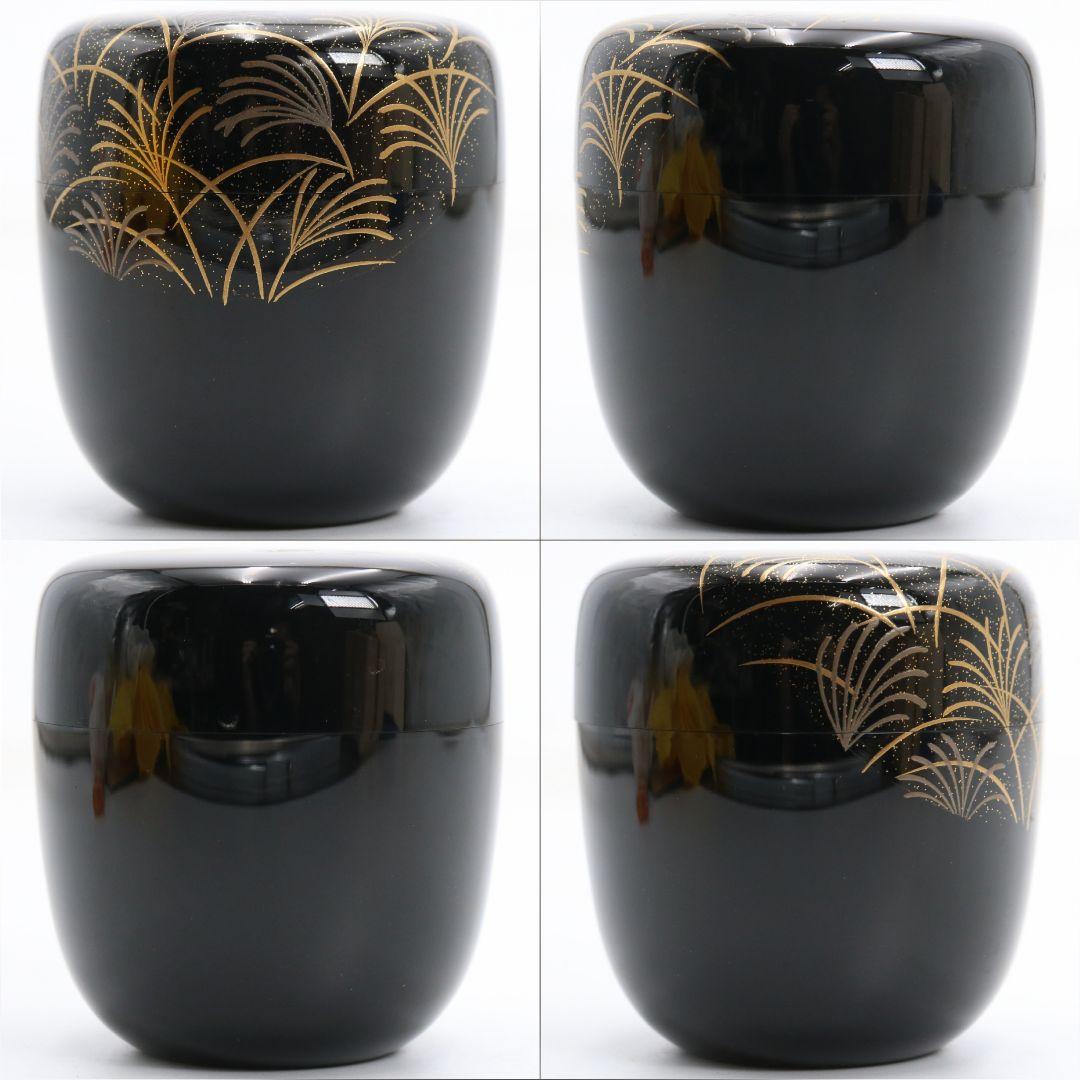 Musashino Maki-e Lacquer Tea Caddy by Tanaka Soryo — Natsume
