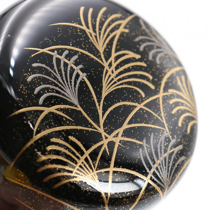 Musashino Maki-e Lacquer Tea Caddy by Tanaka Soryo — Natsume