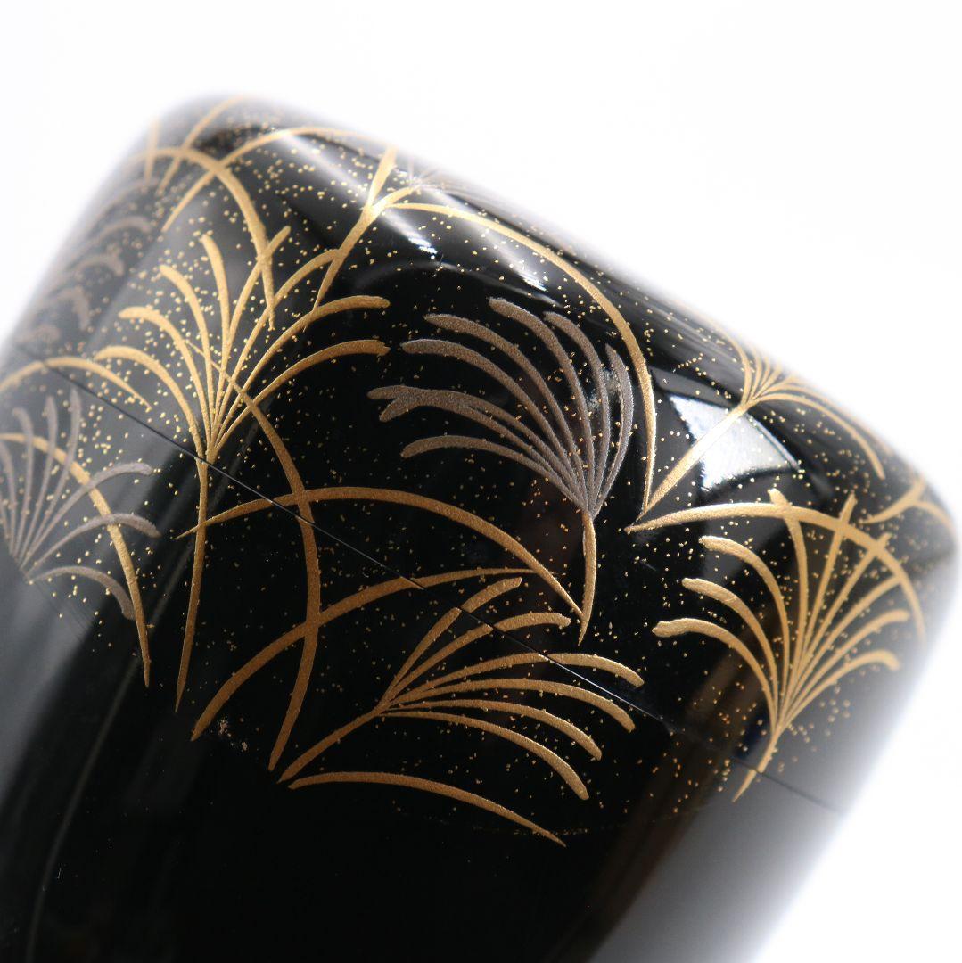 Musashino Maki-e Lacquer Tea Caddy by Tanaka Soryo — Natsume