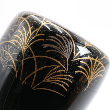 Musashino Maki-e Lacquer Tea Caddy by Tanaka Soryo — Natsume