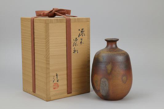 Bizen Tokkuri by Isezaki Jun – Living National Treasure – Japanese Sake Bottle – Japan