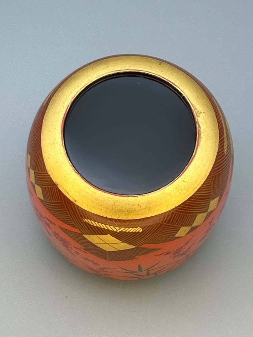 Color Lacquer Natsume by Kanamori Haruji – Japanese Tea Caddy – Makie Art – Japan