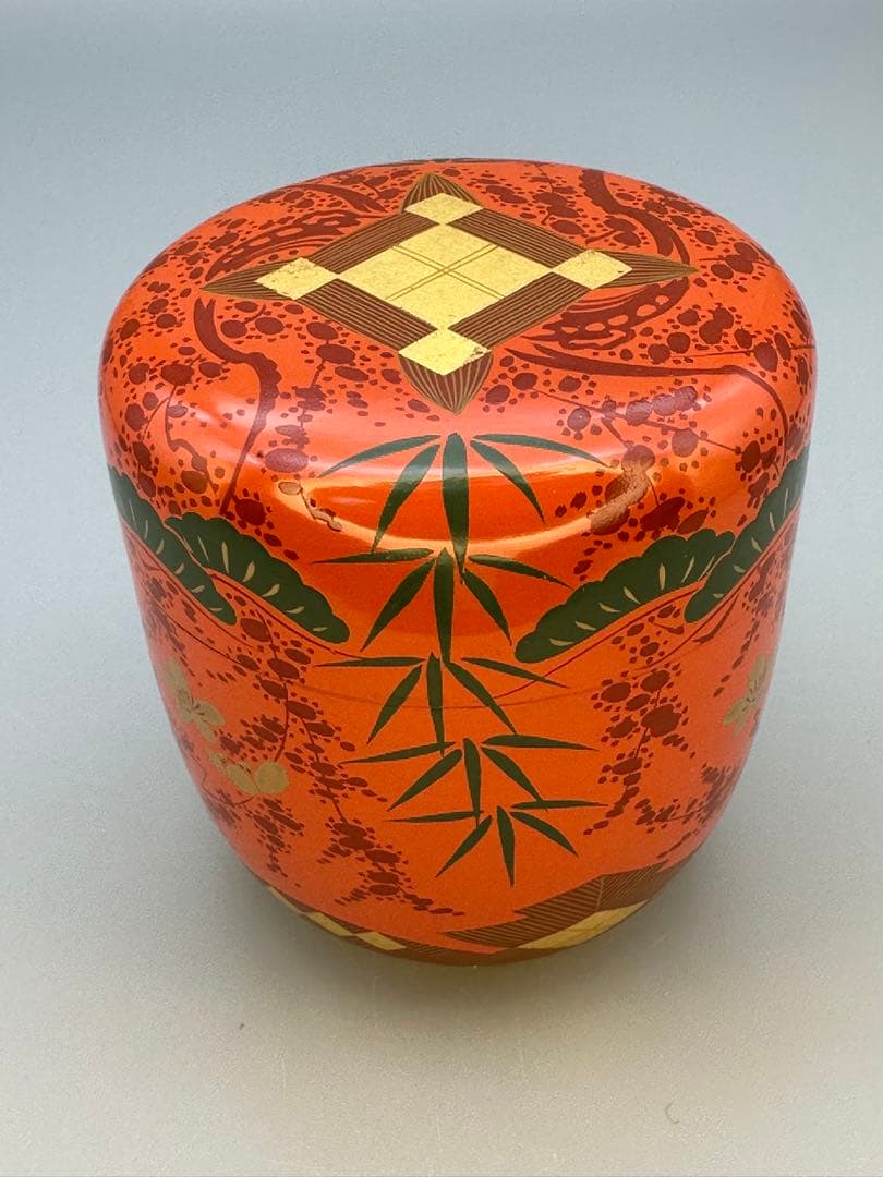 Color Lacquer Natsume by Kanamori Haruji – Japanese Tea Caddy – Makie Art – Japan