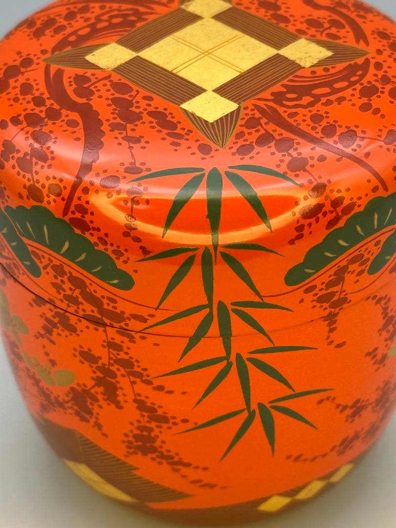 Color Lacquer Natsume by Kanamori Haruji – Japanese Tea Caddy – Makie Art – Japan