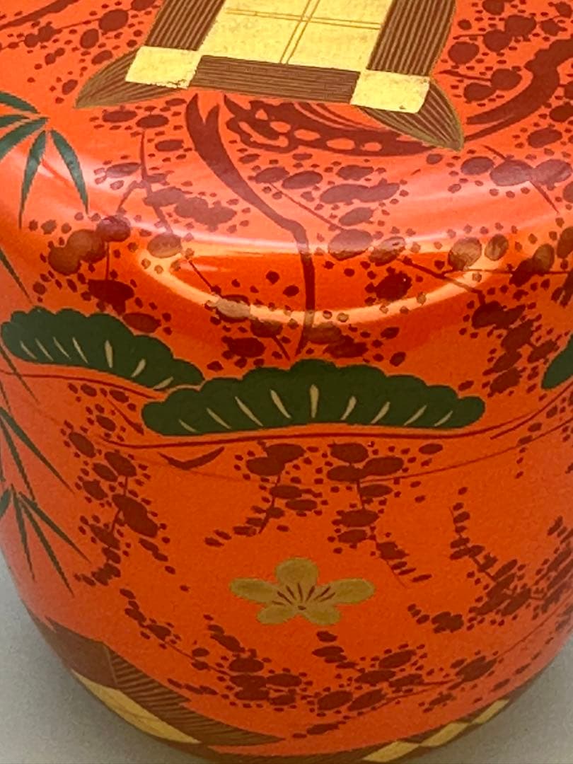 Color Lacquer Natsume by Kanamori Haruji – Japanese Tea Caddy – Makie Art – Japan