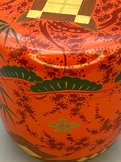 Color Lacquer Natsume by Kanamori Haruji – Japanese Tea Caddy – Makie Art – Japan