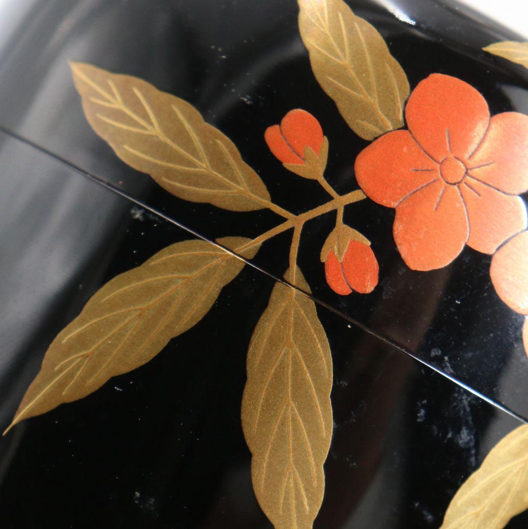 Sakashita Yuho — Peach Blossom Maki-e Natsume | Japanese Lacquer Tea Caddy