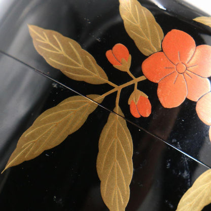 Sakashita Yuho — Peach Blossom Maki-e Natsume | Japanese Lacquer Tea Caddy