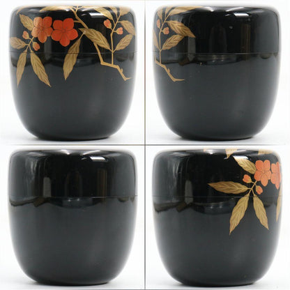 Sakashita Yuho — Peach Blossom Maki-e Natsume | Japanese Lacquer Tea Caddy