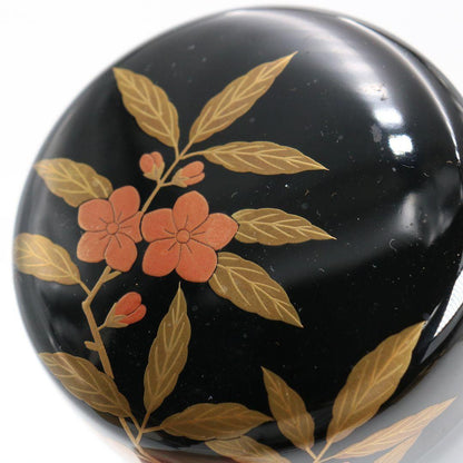 Sakashita Yuho — Peach Blossom Maki-e Natsume | Japanese Lacquer Tea Caddy